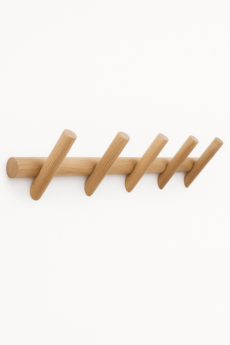 L'industrie du porte manteau 5 Hook Porte Manteau Mural Bois Design